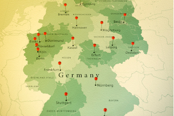Ausschnitt einer Karte von Deutschland